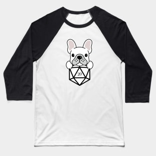 Frenchie D20 Dice for French Bulldog Owners Baseball T-Shirt